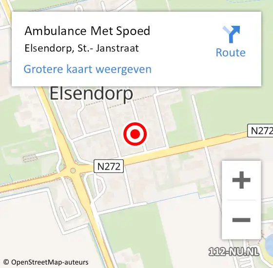 Locatie op kaart van de 112 melding: Ambulance Met Spoed Naar Elsendorp, St.- Janstraat op 4 april 2017 05:33