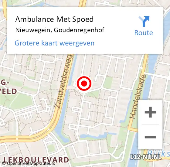 Locatie op kaart van de 112 melding: Ambulance Met Spoed Naar Nieuwegein, Goudenregenhof op 4 april 2017 06:04