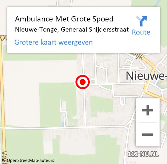 Locatie op kaart van de 112 melding: Ambulance Met Grote Spoed Naar Nieuwe-Tonge, Generaal Snijdersstraat op 4 april 2017 07:04