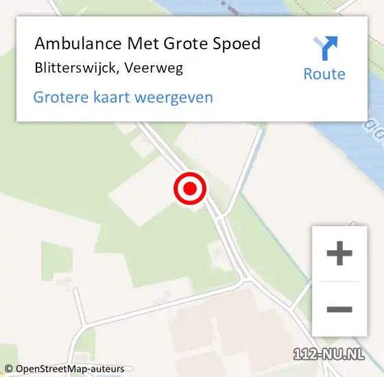 Locatie op kaart van de 112 melding: Ambulance Met Grote Spoed Naar Blitterswijck, Veerweg op 4 april 2017 10:06