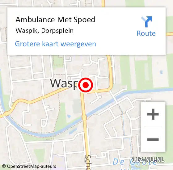 Locatie op kaart van de 112 melding: Ambulance Met Spoed Naar Waspik, Dorpsplein op 4 april 2017 11:37