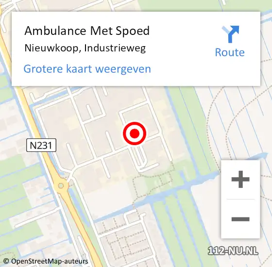 Locatie op kaart van de 112 melding: Ambulance Met Spoed Naar Nieuwkoop, Industrieweg op 16 januari 2014 07:48