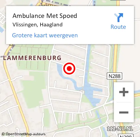 Locatie op kaart van de 112 melding: Ambulance Met Spoed Naar Vlissingen, Haagland op 4 april 2017 11:53