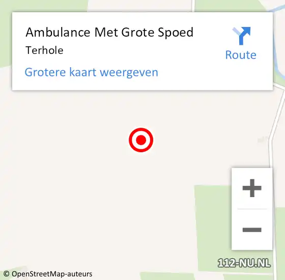 Locatie op kaart van de 112 melding: Ambulance Met Grote Spoed Naar Terhole op 4 april 2017 12:00