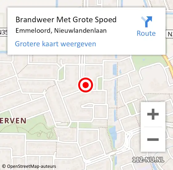 Locatie op kaart van de 112 melding: Brandweer Met Grote Spoed Naar Emmeloord, Nieuwlandenlaan op 4 april 2017 12:19