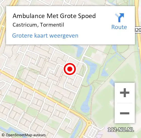 Locatie op kaart van de 112 melding: Ambulance Met Grote Spoed Naar Castricum, Tormentil op 16 januari 2014 08:02