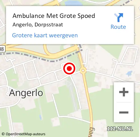 Locatie op kaart van de 112 melding: Ambulance Met Grote Spoed Naar Angerlo, Dorpsstraat op 4 april 2017 14:29