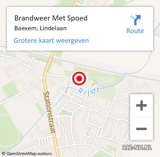 Locatie op kaart van de 112 melding: Brandweer Met Spoed Naar Baexem, Lindelaan op 4 april 2017 15:39