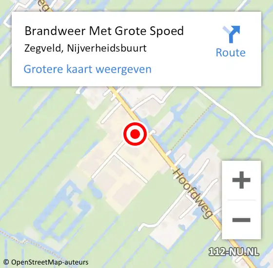 Locatie op kaart van de 112 melding: Brandweer Met Grote Spoed Naar Zegveld, Nijverheidsbuurt op 4 april 2017 15:43