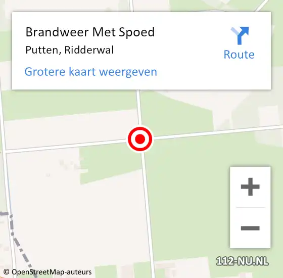 Locatie op kaart van de 112 melding: Brandweer Met Spoed Naar Putten, Ridderwal op 4 april 2017 15:50