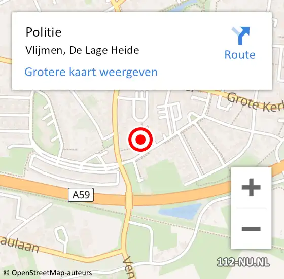 Locatie op kaart van de 112 melding: Politie Vlijmen, De Lage Heide op 4 april 2017 16:13