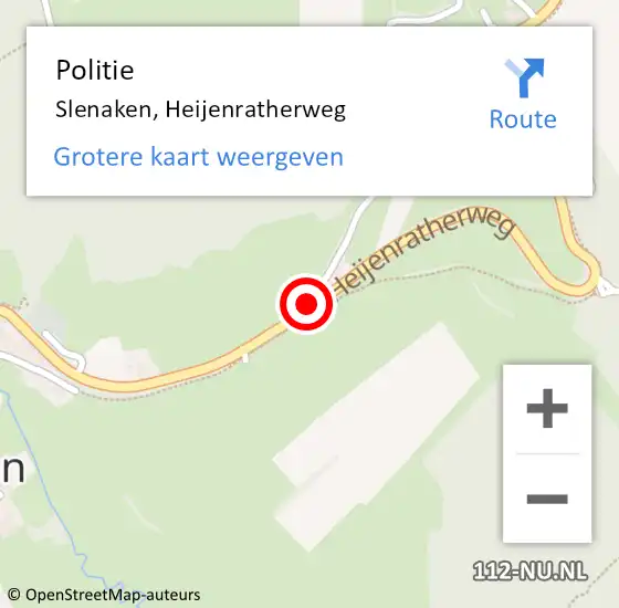Locatie op kaart van de 112 melding: Politie Slenaken, Heijenratherweg op 4 april 2017 16:20