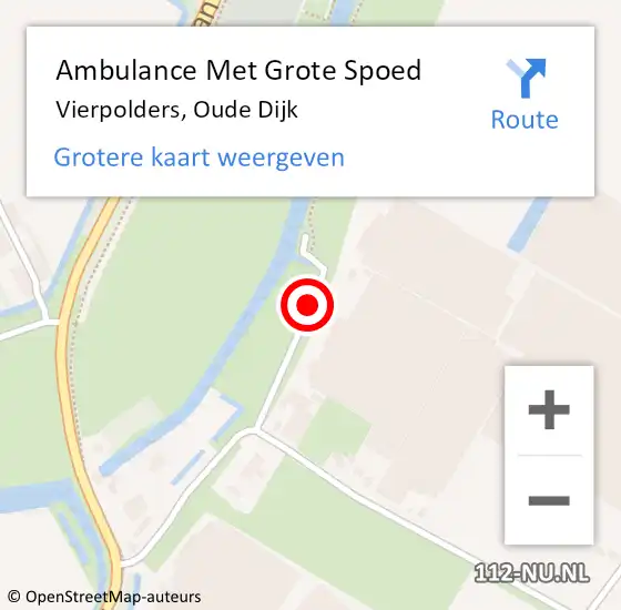 Locatie op kaart van de 112 melding: Ambulance Met Grote Spoed Naar Vierpolders, Oude Dijk op 4 april 2017 16:48