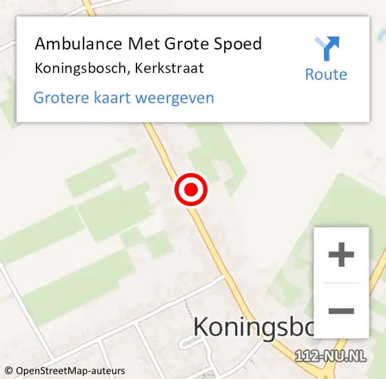 Locatie op kaart van de 112 melding: Ambulance Met Grote Spoed Naar Koningsbosch, Kerkstraat op 16 januari 2014 08:31