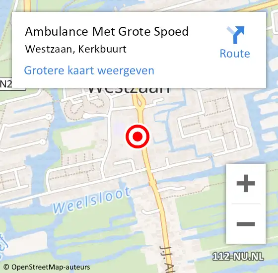 Locatie op kaart van de 112 melding: Ambulance Met Grote Spoed Naar Westzaan, Kerkbuurt op 4 april 2017 17:52