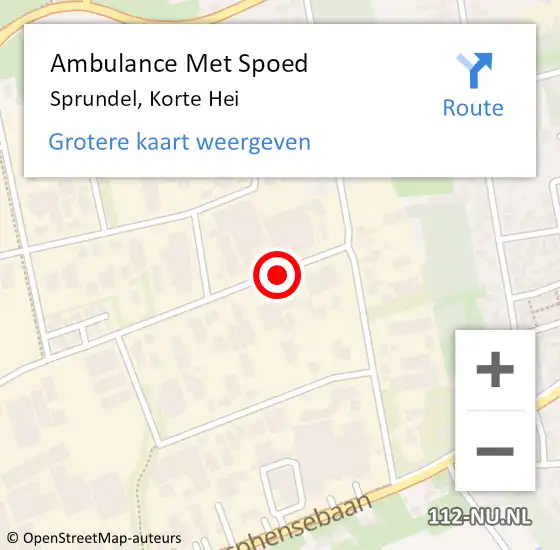 Locatie op kaart van de 112 melding: Ambulance Met Spoed Naar Sprundel, Korte Hei op 4 april 2017 17:59