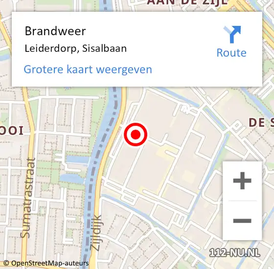 Locatie op kaart van de 112 melding: Brandweer Leiderdorp, Sisalbaan op 4 april 2017 19:49