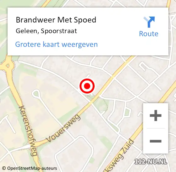 Locatie op kaart van de 112 melding: Brandweer Met Spoed Naar Geleen, Spoorstraat op 4 april 2017 20:05