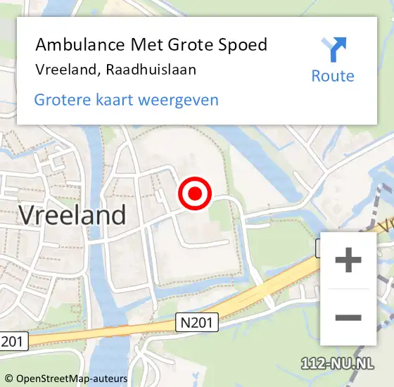 Locatie op kaart van de 112 melding: Ambulance Met Grote Spoed Naar Vreeland, Raadhuislaan op 4 april 2017 20:05