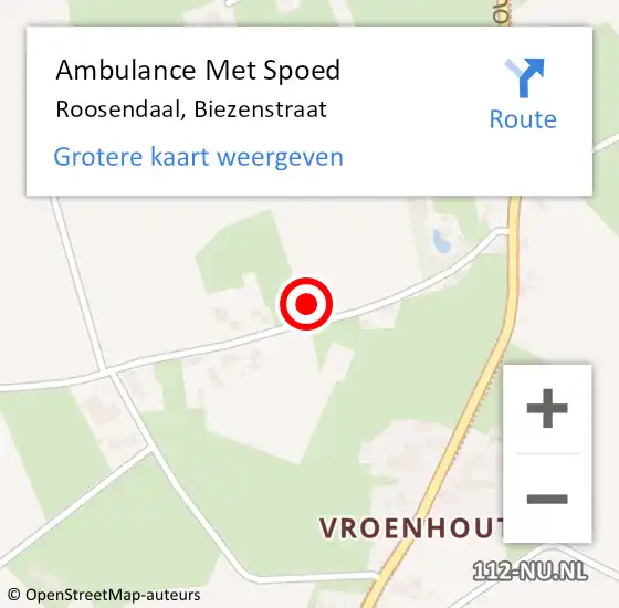 Locatie op kaart van de 112 melding: Ambulance Met Spoed Naar Roosendaal, Biezenstraat op 4 april 2017 20:06