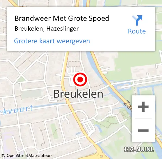 Locatie op kaart van de 112 melding: Brandweer Met Grote Spoed Naar Breukelen, Hazeslinger op 4 april 2017 20:08