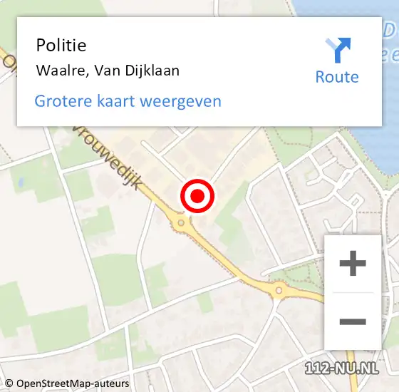 Locatie op kaart van de 112 melding: Politie Waalre, Van Dijklaan op 4 april 2017 20:13