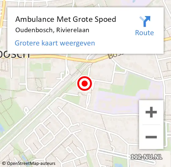 Locatie op kaart van de 112 melding: Ambulance Met Grote Spoed Naar Oudenbosch, Rivierelaan op 4 april 2017 20:54