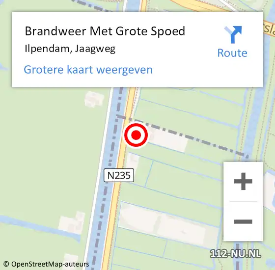 Locatie op kaart van de 112 melding: Brandweer Met Grote Spoed Naar Ilpendam, Jaagweg op 4 april 2017 21:42