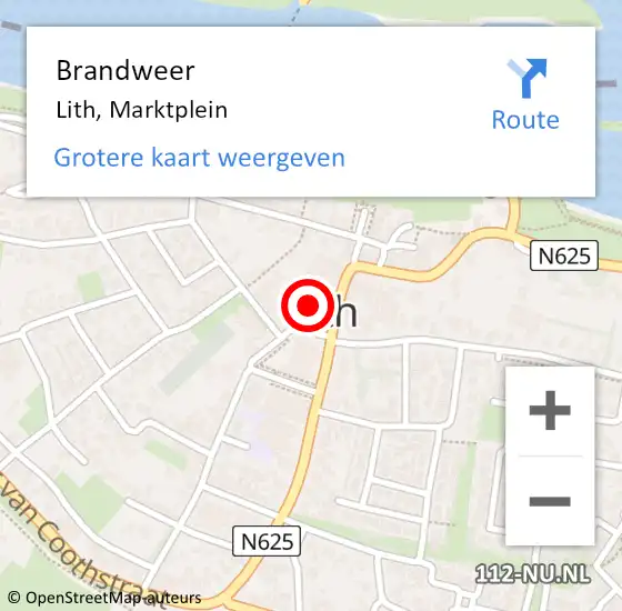 Locatie op kaart van de 112 melding: Brandweer Lith, Marktplein op 4 april 2017 22:18