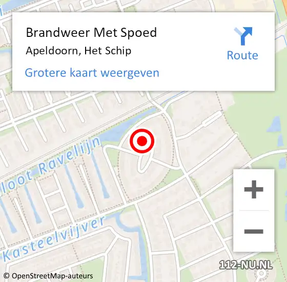 Locatie op kaart van de 112 melding: Brandweer Met Spoed Naar Apeldoorn, Het Schip op 5 april 2017 01:34