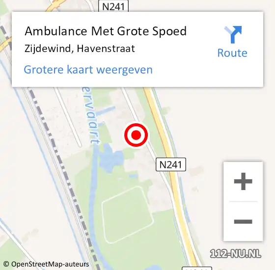 Locatie op kaart van de 112 melding: Ambulance Met Grote Spoed Naar Zijdewind, Havenstraat op 5 april 2017 02:06