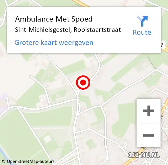 Locatie op kaart van de 112 melding: Ambulance Met Spoed Naar Sint-Michielsgestel, Rooistaartstraat op 5 april 2017 03:37