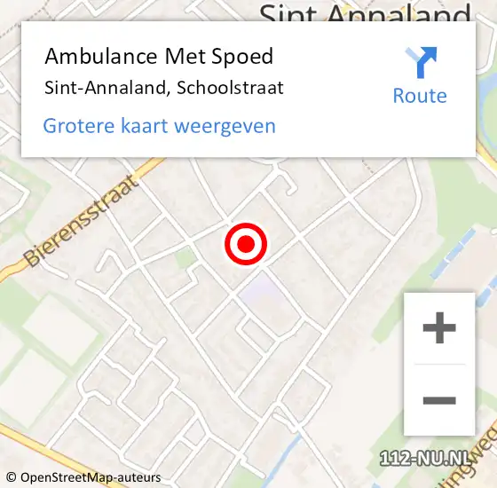 Locatie op kaart van de 112 melding: Ambulance Met Spoed Naar Sint-Annaland, Schoolstraat op 5 april 2017 04:13