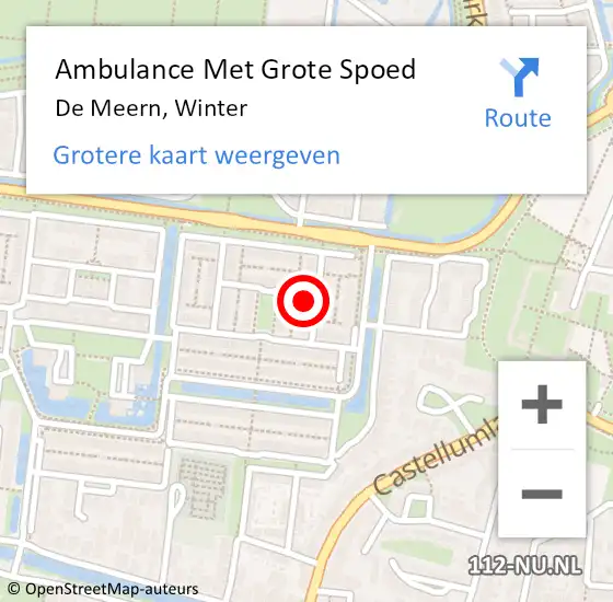 Locatie op kaart van de 112 melding: Ambulance Met Grote Spoed Naar De Meern, Winter op 5 april 2017 05:23