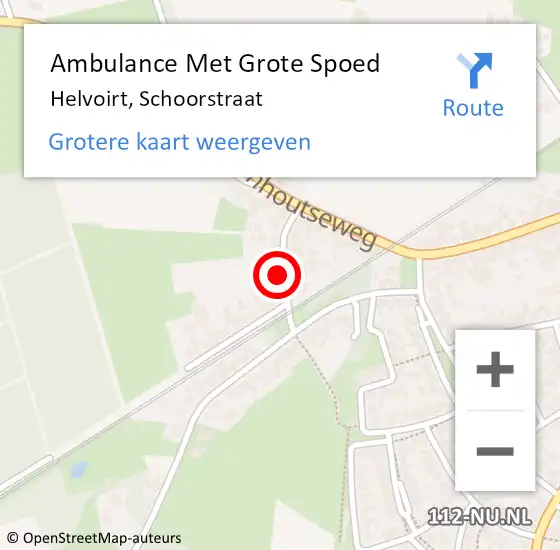 Locatie op kaart van de 112 melding: Ambulance Met Grote Spoed Naar Helvoirt, Schoorstraat op 5 april 2017 07:26