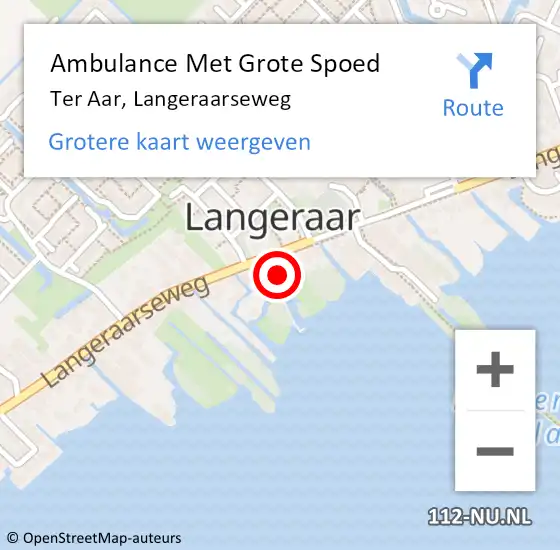 Locatie op kaart van de 112 melding: Ambulance Met Grote Spoed Naar Ter Aar, Langeraarseweg op 5 april 2017 07:43