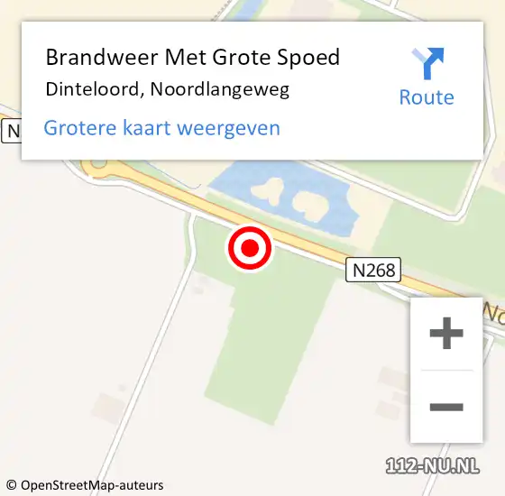 Locatie op kaart van de 112 melding: Brandweer Met Grote Spoed Naar Dinteloord, Noordlangeweg op 5 april 2017 07:59