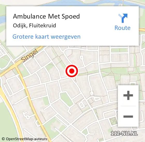 Locatie op kaart van de 112 melding: Ambulance Met Spoed Naar Odijk, Fluitekruid op 5 april 2017 08:08