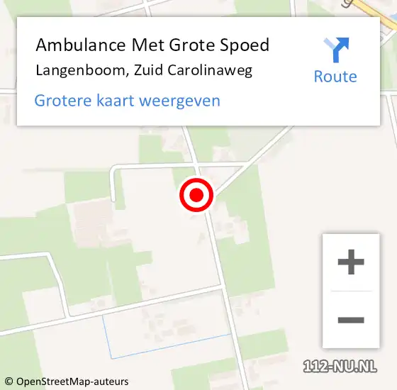 Locatie op kaart van de 112 melding: Ambulance Met Grote Spoed Naar Langenboom, Zuid Carolinaweg op 5 april 2017 08:38