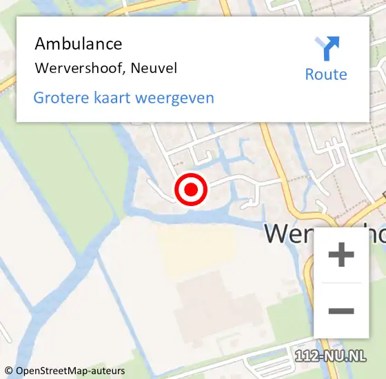 Locatie op kaart van de 112 melding: Ambulance Wervershoof, Neuvel op 5 april 2017 09:04