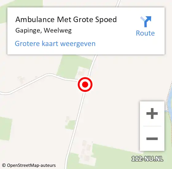 Locatie op kaart van de 112 melding: Ambulance Met Grote Spoed Naar Gapinge, Weelweg op 5 april 2017 10:55