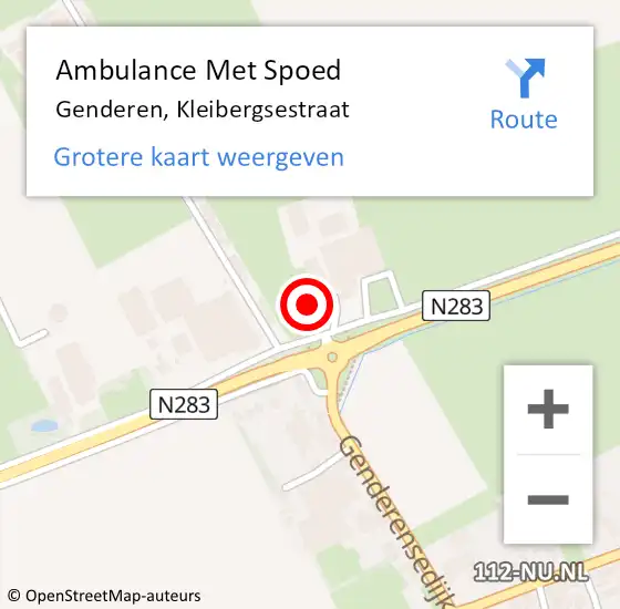 Locatie op kaart van de 112 melding: Ambulance Met Spoed Naar Genderen, Kleibergsestraat op 5 april 2017 11:52