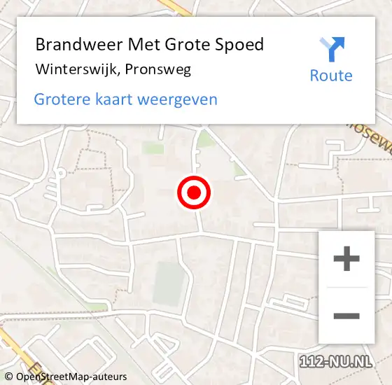 Locatie op kaart van de 112 melding: Brandweer Met Grote Spoed Naar Winterswijk, Pronsweg op 5 april 2017 11:55