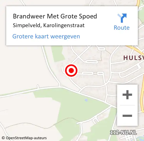 Locatie op kaart van de 112 melding: Brandweer Met Grote Spoed Naar Simpelveld, Karolingenstraat op 5 april 2017 13:42