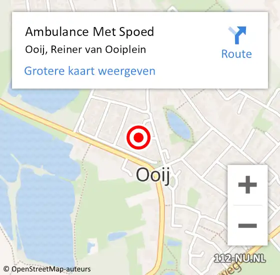 Locatie op kaart van de 112 melding: Ambulance Met Spoed Naar Ooij, Reiner van Ooiplein op 5 april 2017 14:23