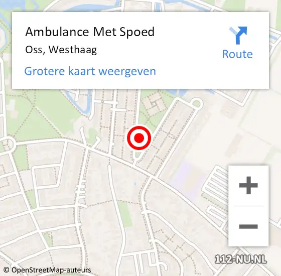 Locatie op kaart van de 112 melding: Ambulance Met Spoed Naar Oss, Westhaag op 5 april 2017 14:51