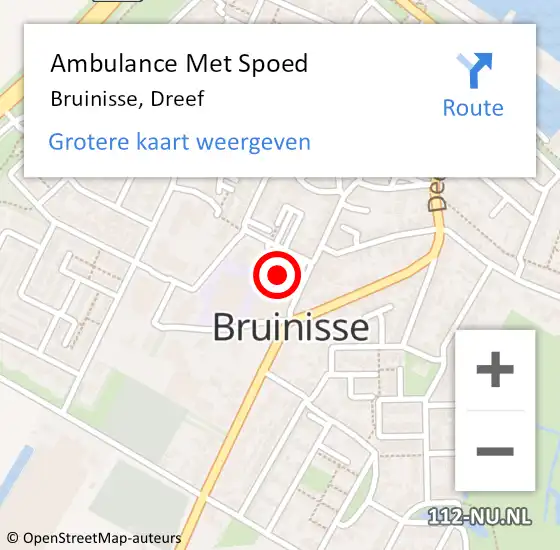 Locatie op kaart van de 112 melding: Ambulance Met Spoed Naar Bruinisse, Dreef op 5 april 2017 17:01