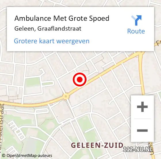 Locatie op kaart van de 112 melding: Ambulance Met Grote Spoed Naar Geleen, Graaflandstraat op 16 januari 2014 09:37