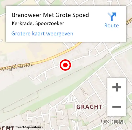 Locatie op kaart van de 112 melding: Brandweer Met Grote Spoed Naar Kerkrade, Spoorzoeker op 5 april 2017 17:41