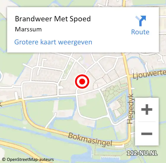 Locatie op kaart van de 112 melding: Brandweer Met Spoed Naar Marssum op 5 april 2017 18:58